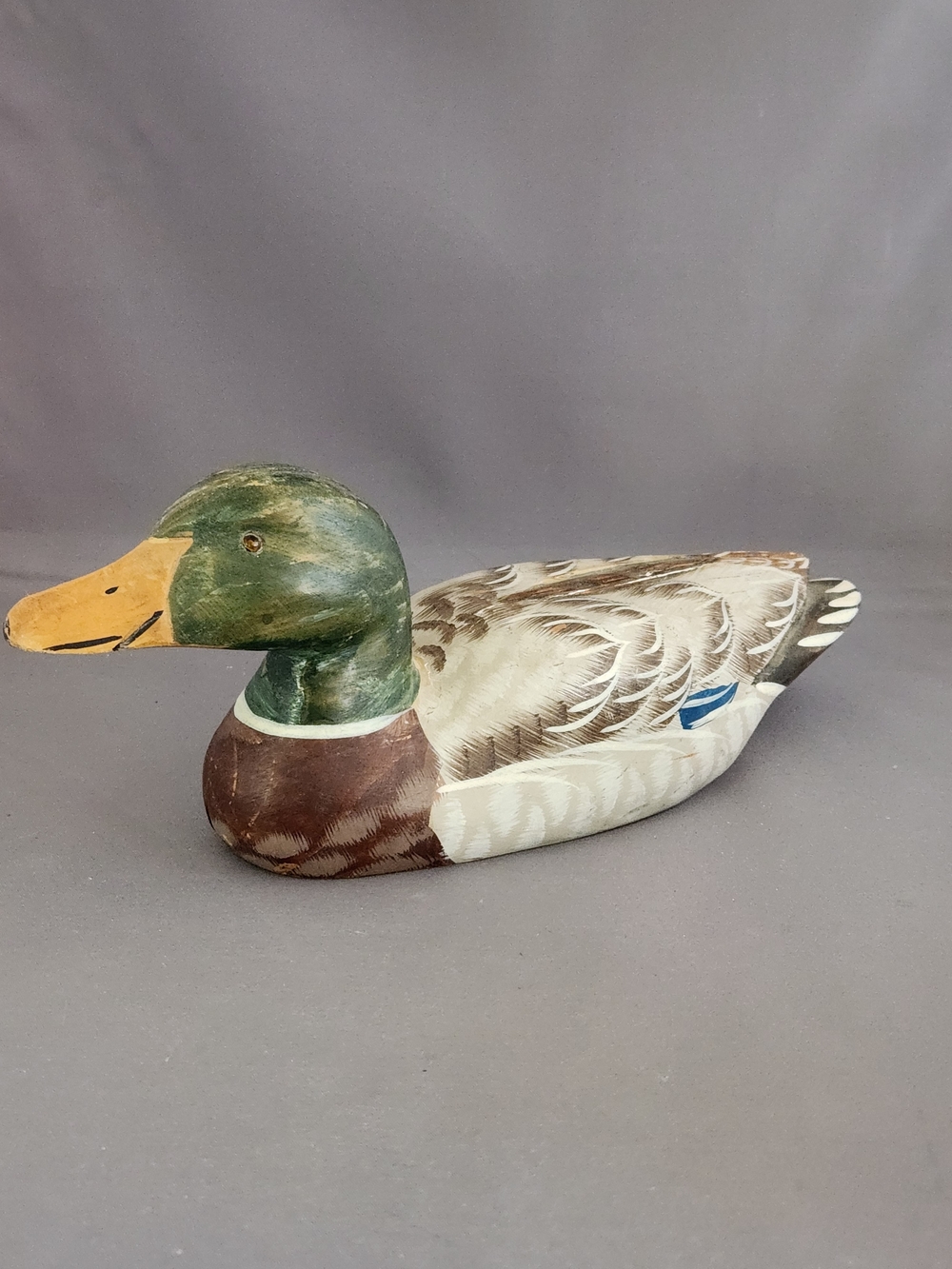 Hand-Painted Green-Head Mallard Duck Decorative Decoy